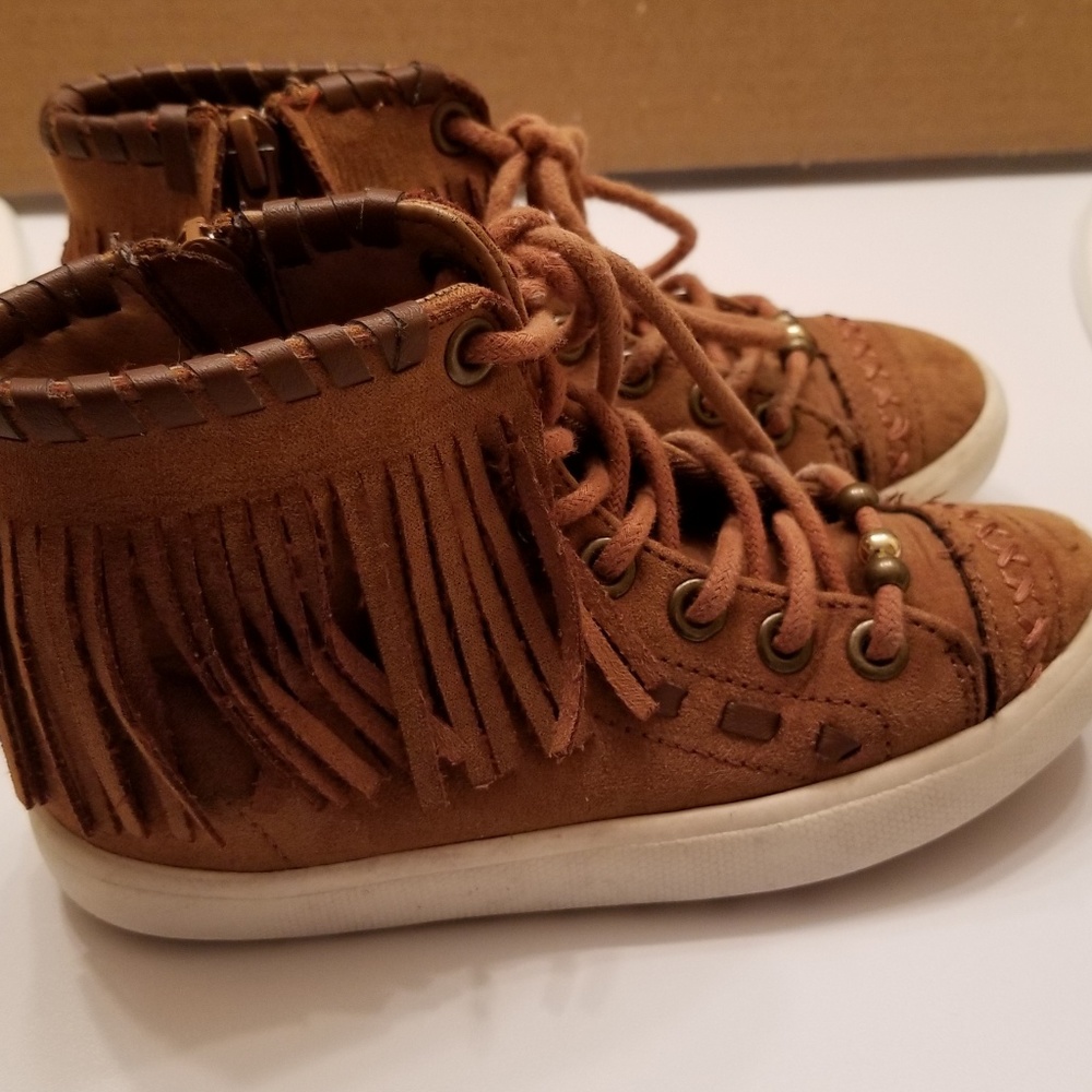 Faux suede moccasin booties, Size 11